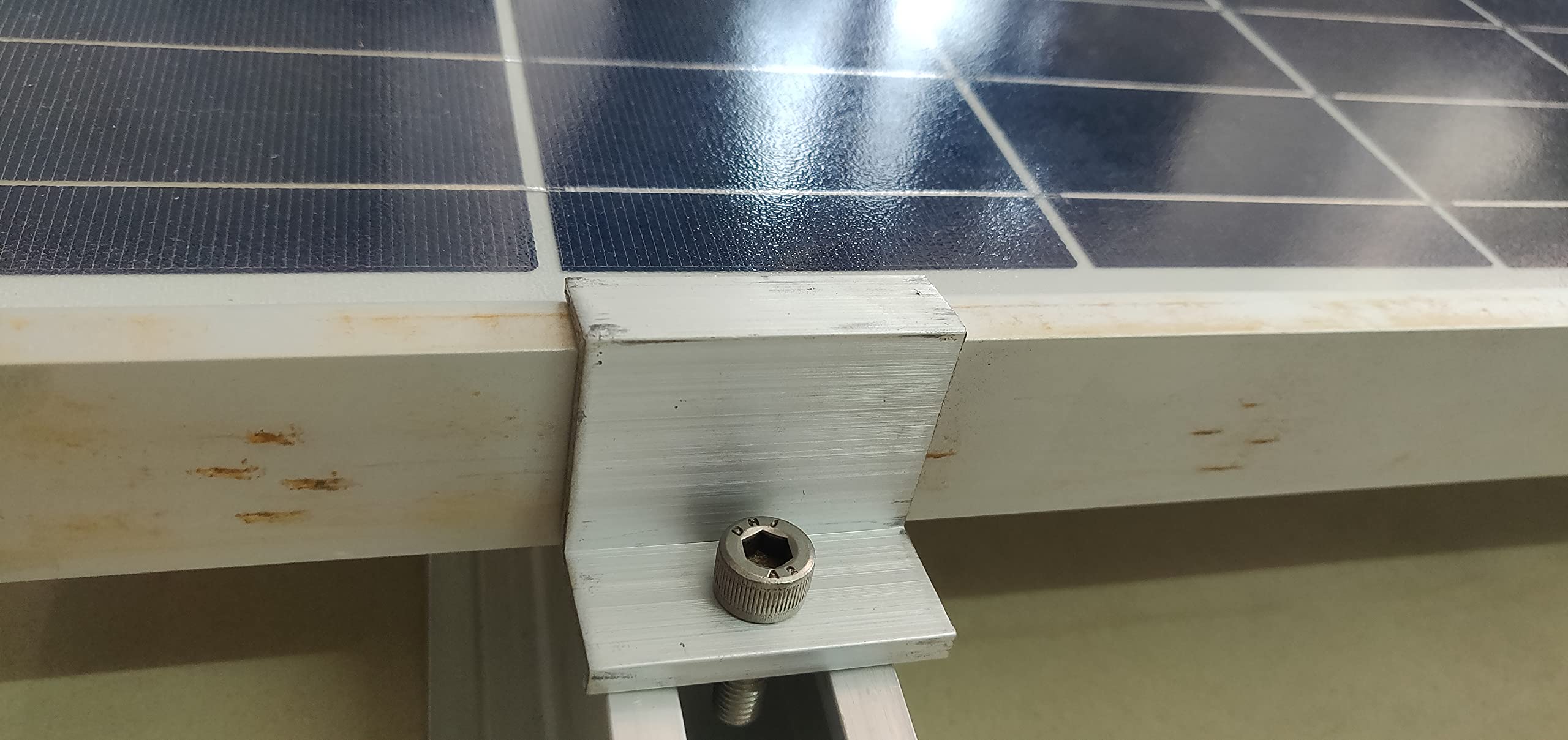 Solar Panel Mounting Structure Set for Solar Panel Upto 550Wp (4 Channel, 4 End Clamps, 4 Spring Nut M8)